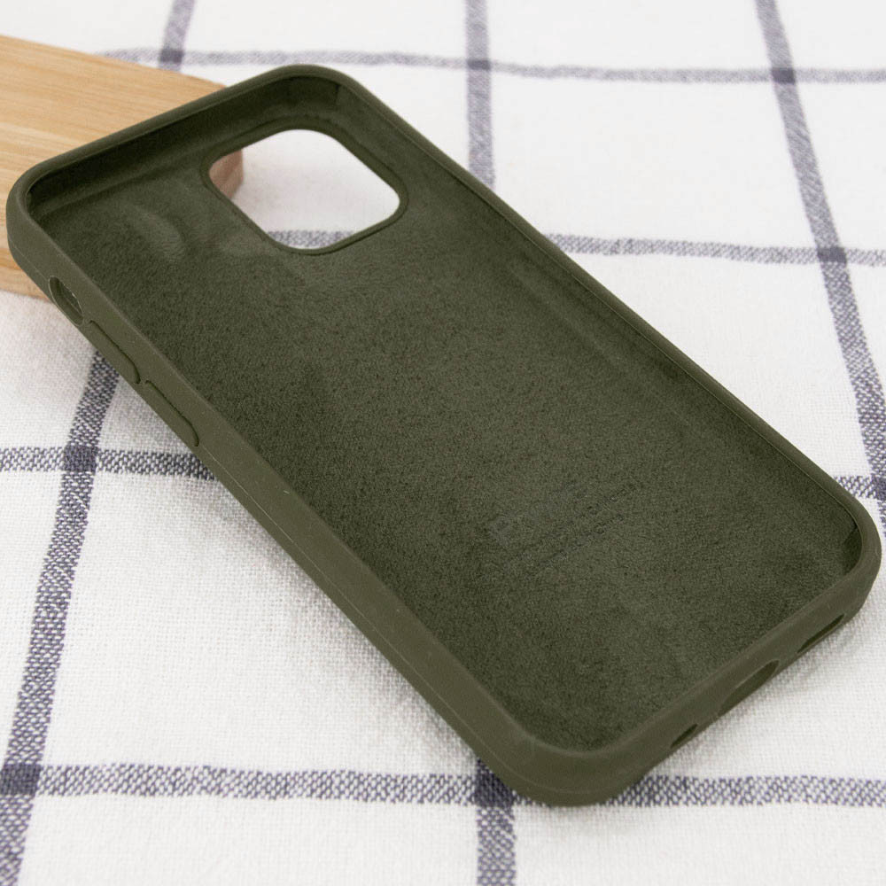 Silicone Case Full Protective (AA) для iPhone 14 (Dark olive)-2